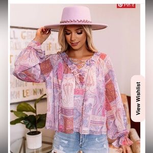 NWT Impressions Simply Unforgettable Paisley Shift Top.